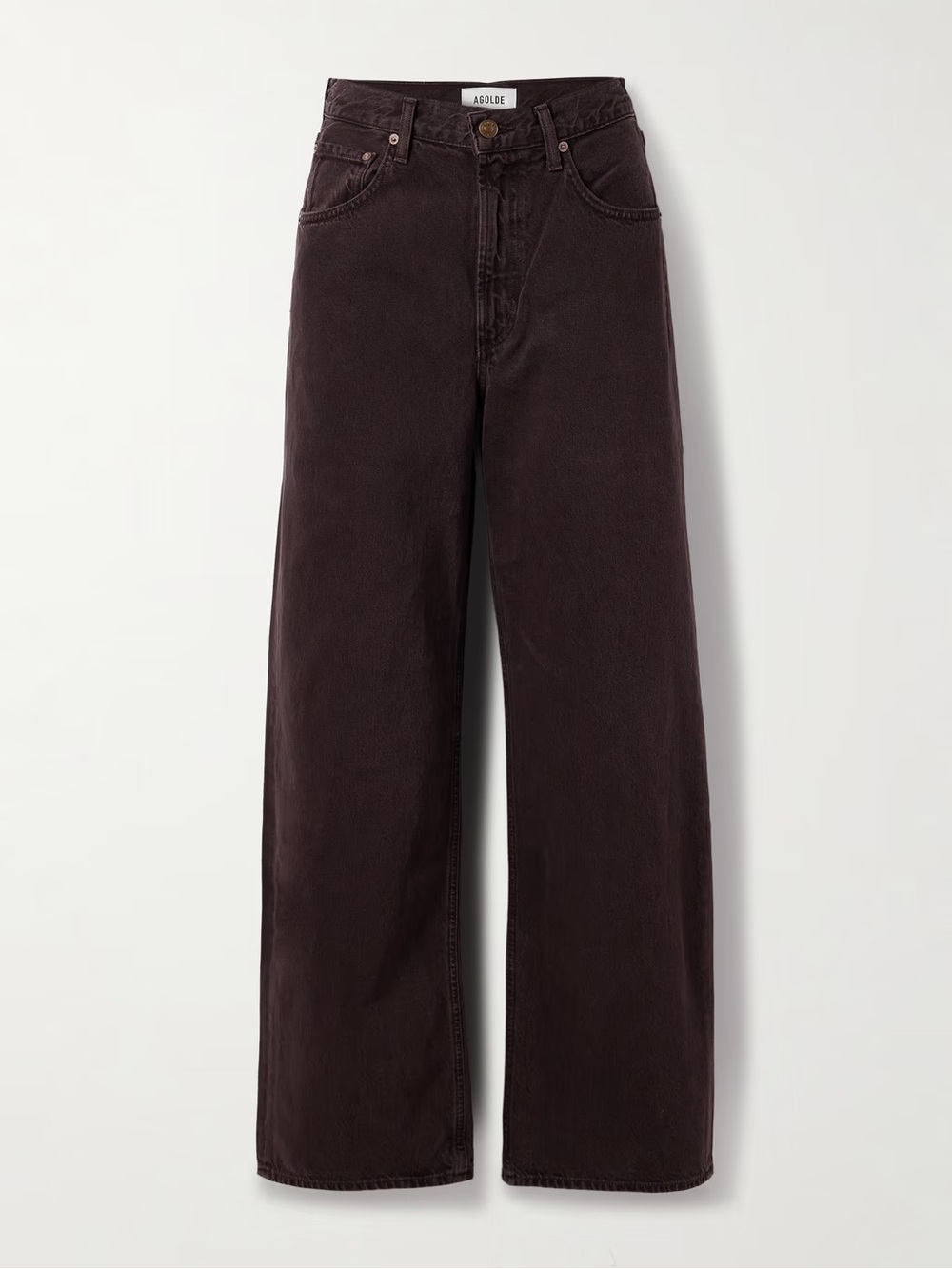 AGOLDE Low Curve mid-rise straight-leg jeans sloe berry brown barrel jeans 24 26 - Picture 4 of 13